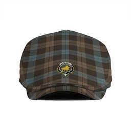 ScotsTee Shop Scottish Campbell of Lochawe Weathered 2 Clan Crest Tartan Jeff Cap Tartan Flat Cap