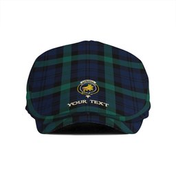 ScotsTee Shop Scottish Campbell of Glenlyon Modern 2 Clan Crest Tartan Jeff Cap Tartan Flat Cap