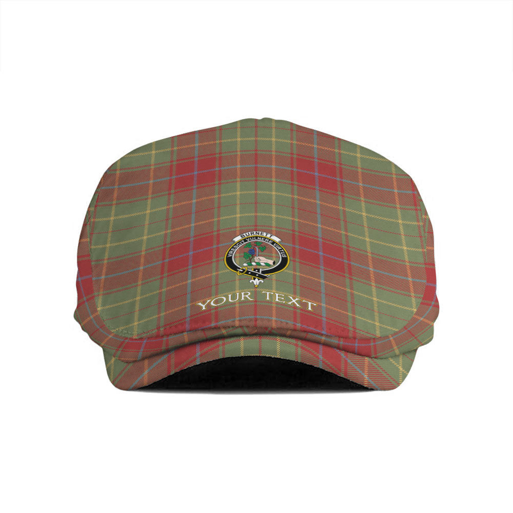 ScotsTee Shop Scottish Burnett of Powis Weathered Clan Crest Tartan Jeff Cap Tartan Flat Cap