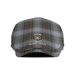 ScotsTee Shop Scottish Brodie Silver (Brodie Muted) Modern Clan Crest Tartan Jeff Cap Tartan Flat Cap