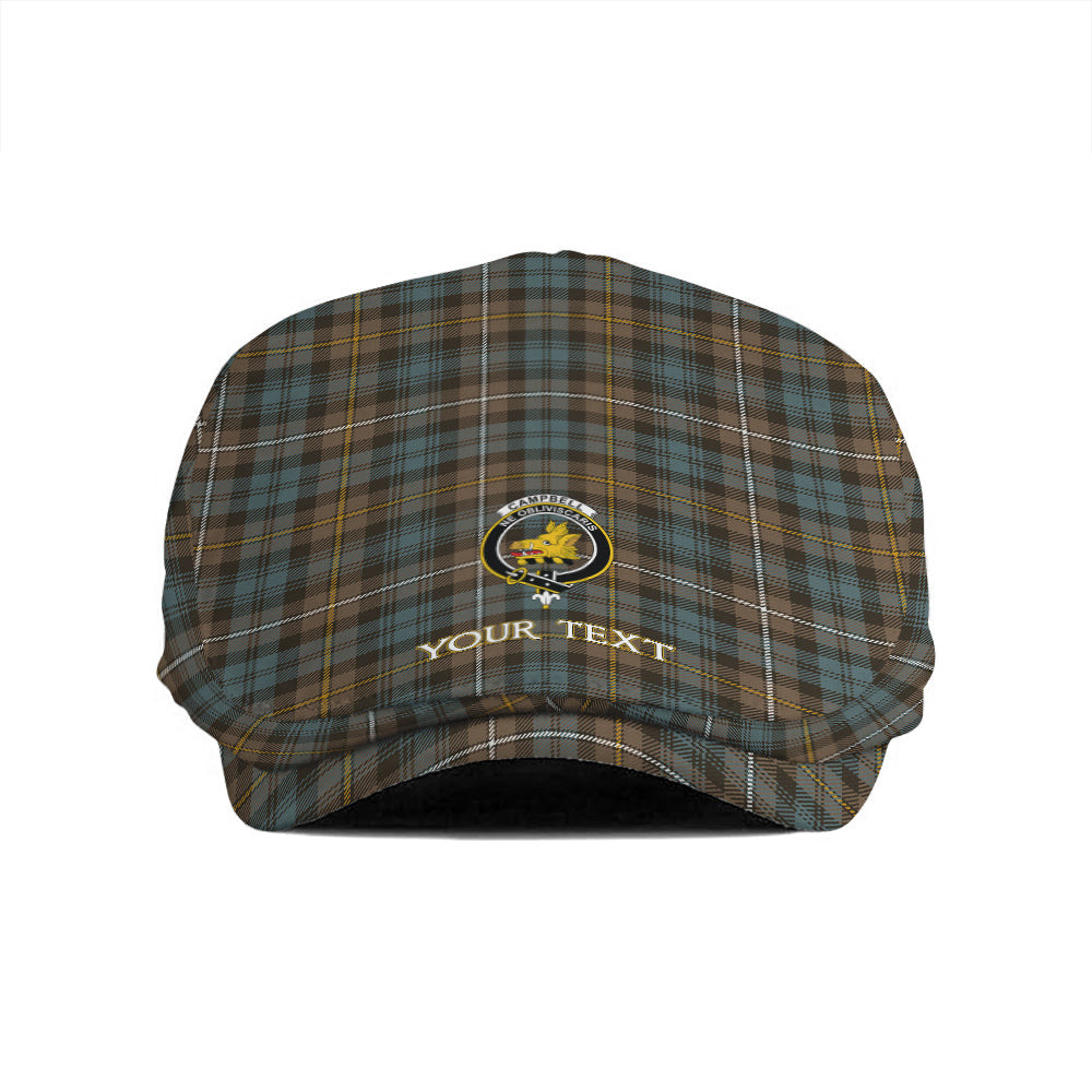 ScotsTee Shop Scottish Campbell of Argyll Weathered 2 Clan Crest Tartan Jeff Cap Tartan Flat Cap