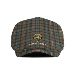 ScotsTee Shop Scottish Campbell of Argyll Weathered 2 Clan Crest Tartan Jeff Cap Tartan Flat Cap