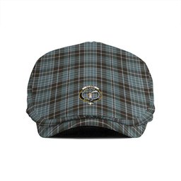 ScotsTee Shop Scottish Clark (Clergy) Weathered Clan Crest Tartan Jeff Cap Tartan Flat Cap