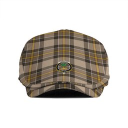 ScotsTee Shop Scottish Hamilton of Brandon Weathered Clan Crest Tartan Jeff Cap Tartan Flat Cap
