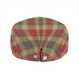 ScotsTee Shop Scottish Gibson (Gibbs) Weathered Clan Crest Tartan Jeff Cap Tartan Flat Cap