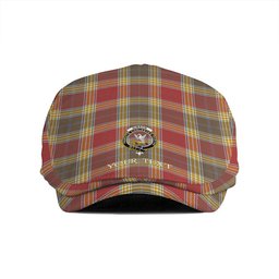 ScotsTee Shop Scottish Gibson (Gibbs) Weathered Clan Crest Tartan Jeff Cap Tartan Flat Cap