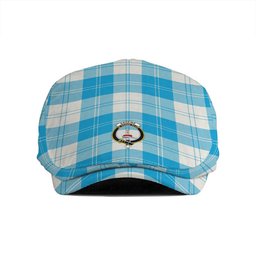ScotsTee Shop Scottish Erskine Blue Clan Crest Tartan Jeff Cap Tartan Flat Cap