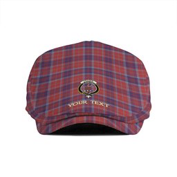 ScotsTee Shop Scottish Fraser of Reelig Weathered Clan Crest Tartan Jeff Cap Tartan Flat Cap