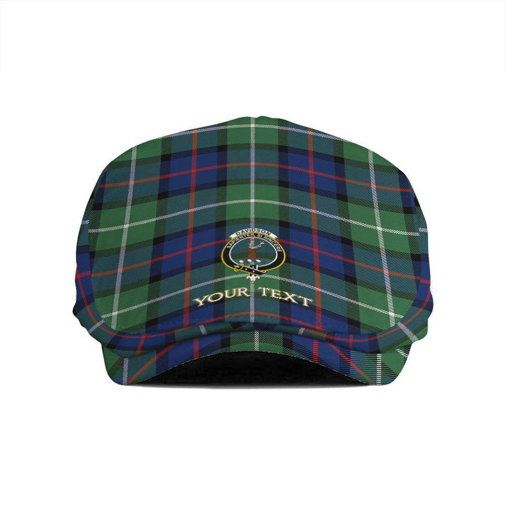 ScotsTee Shop Scottish Davidson of Tulloch Modern Clan Crest Tartan Jeff Cap Tartan Flat Cap