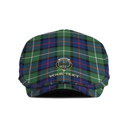 ScotsTee Shop Scottish Davidson of Tulloch Modern Clan Crest Tartan Jeff Cap Tartan Flat Cap