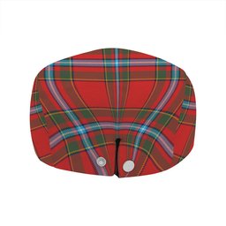 ScotsTee Shop Scottish Drummond of Fingask Modern Clan Crest Tartan Jeff Cap Tartan Flat Cap