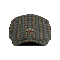 ScotsTee Shop Scottish Farquharson Weathered Clan Crest Tartan Jeff Cap Tartan Flat Cap