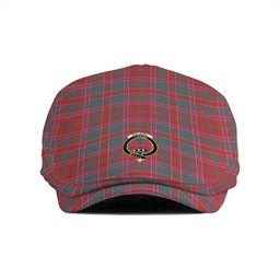 ScotsTee Shop Scottish Dalziel Weathered Clan Crest Tartan Jeff Cap Tartan Flat Cap