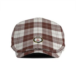 ScotsTee Shop Scottish Erskine Burgundy Clan Crest Tartan Jeff Cap Tartan Flat Cap