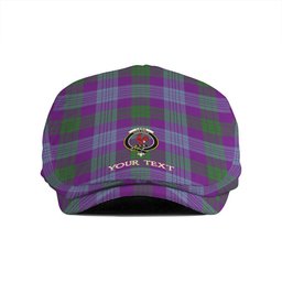ScotsTee Shop Scottish Lang (Laing) Ancient Clan Crest Tartan Jeff Cap Tartan Flat Cap