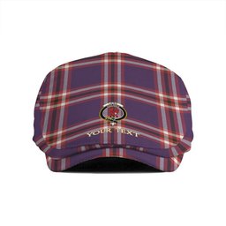 ScotsTee Shop Scottish Laing of Archiestown (Lang of Archiestown) Weathered Clan Crest Tartan Jeff Cap Tartan Flat Cap