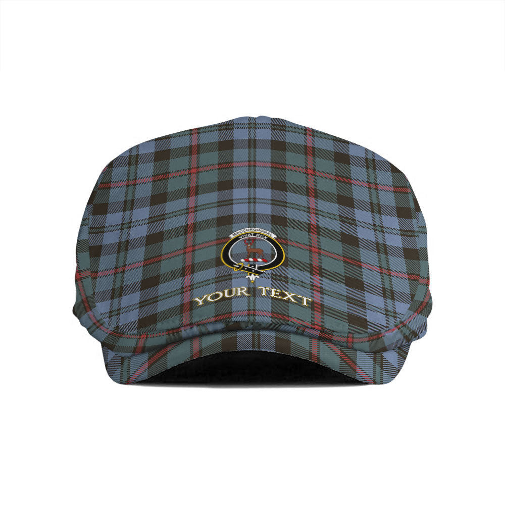 ScotsTee Shop Scottish MacCorquodale Weathered Clan Crest Tartan Jeff Cap Tartan Flat Cap