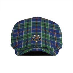 ScotsTee Shop Scottish Leslie of the Hebrides Modern Clan Crest Tartan Jeff Cap Tartan Flat Cap