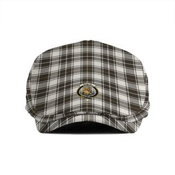 ScotsTee Shop Scottish MacFie of Colonsay Dress (MacPhee of Colonsay Dress) Weathered Clan Crest Tartan Jeff Cap Tartan Flat Cap