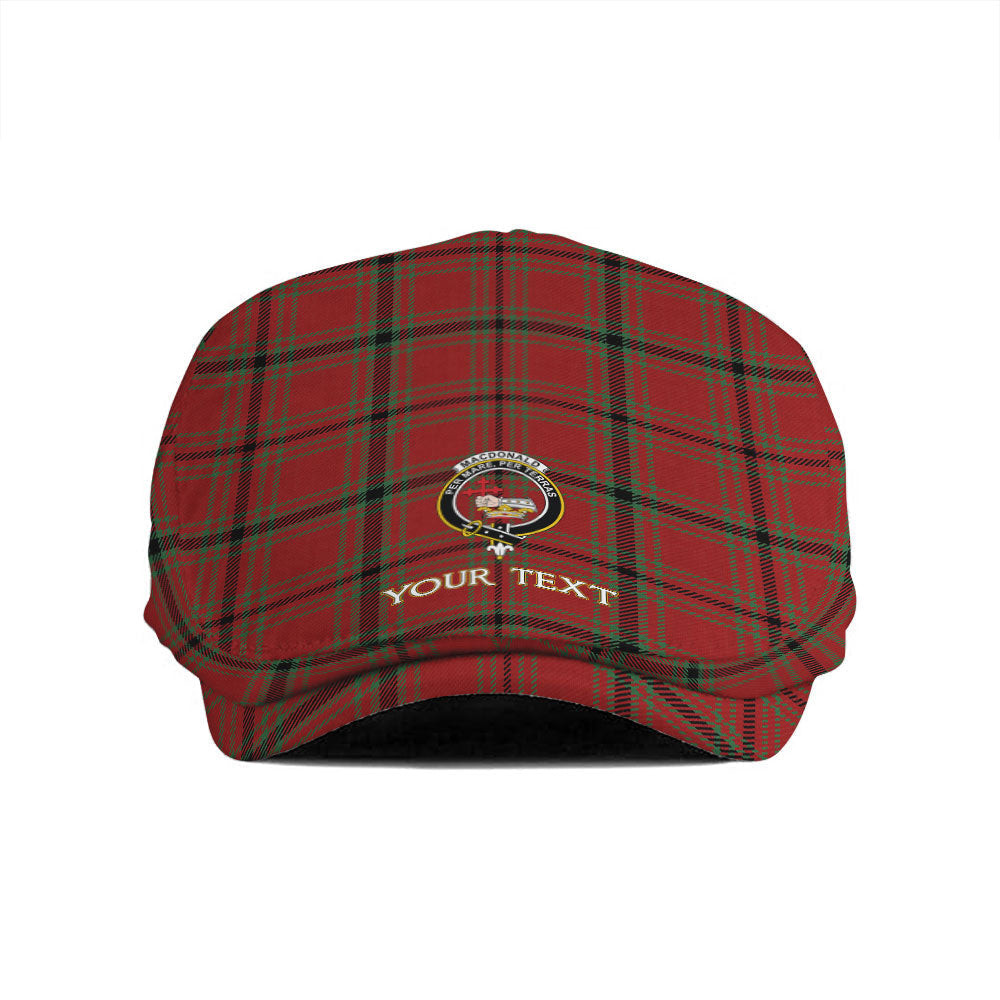 ScotsTee Shop Scottish MacDonald of Belfinlay Modern Clan Crest Tartan Jeff Cap Tartan Flat Cap