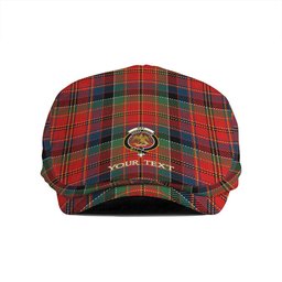 ScotsTee Shop Scottish Hay and Leith Modern Clan Crest Tartan Jeff Cap Tartan Flat Cap