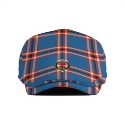 ScotsTee Shop Scottish Laing of Archiestown (Lang of Archiestown) Ancient Clan Crest Tartan Jeff Cap Tartan Flat Cap
