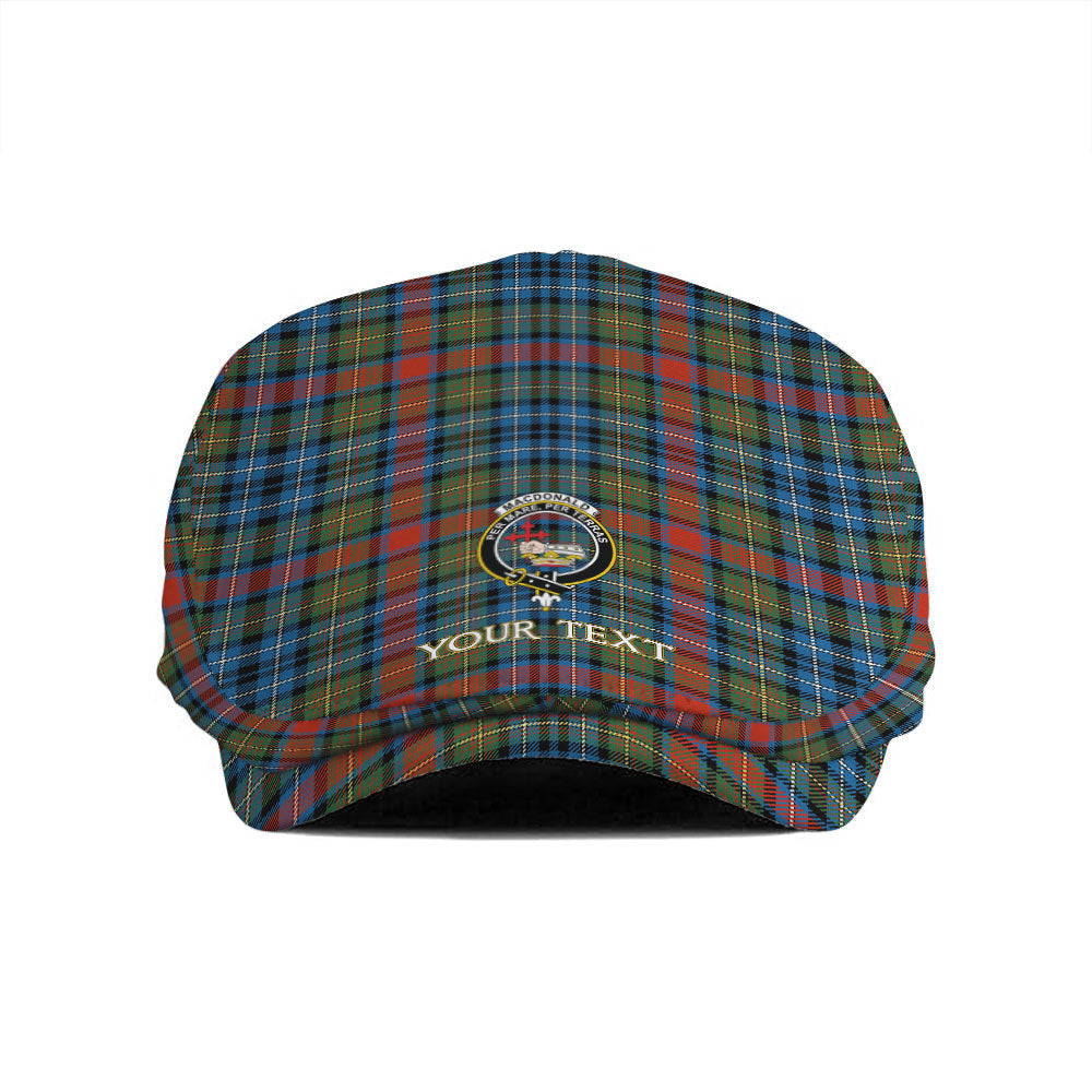 ScotsTee Shop Scottish MacDonald of P.E. Island (Donald of P.E. Island) Ancient Clan Crest Tartan Jeff Cap Tartan Flat Cap