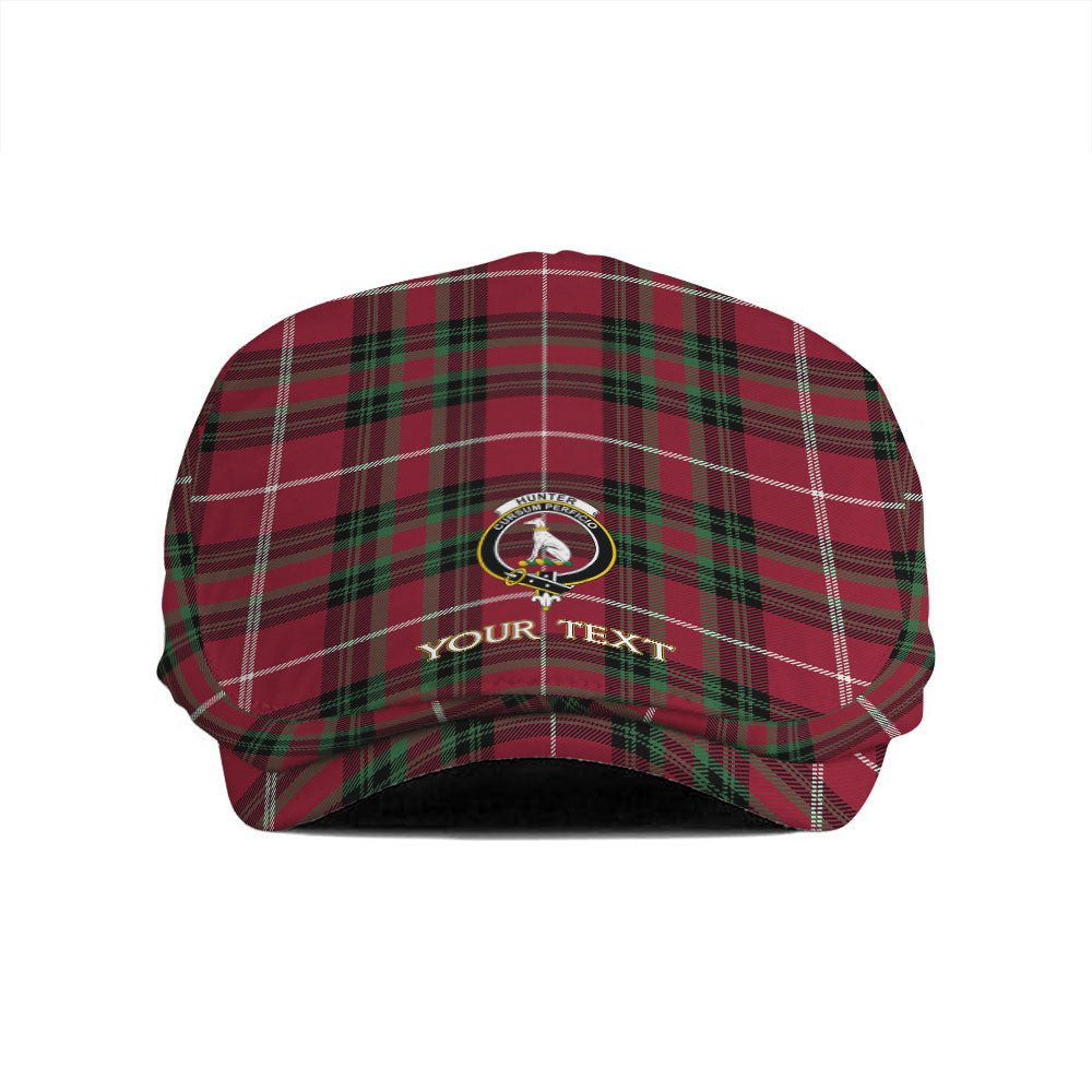 ScotsTee Shop Scottish Hunter of Bute (Hunter Maroon) Modern Clan Crest Tartan Jeff Cap Tartan Flat Cap