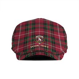ScotsTee Shop Scottish Hunter of Bute (Hunter Maroon) Modern Clan Crest Tartan Jeff Cap Tartan Flat Cap