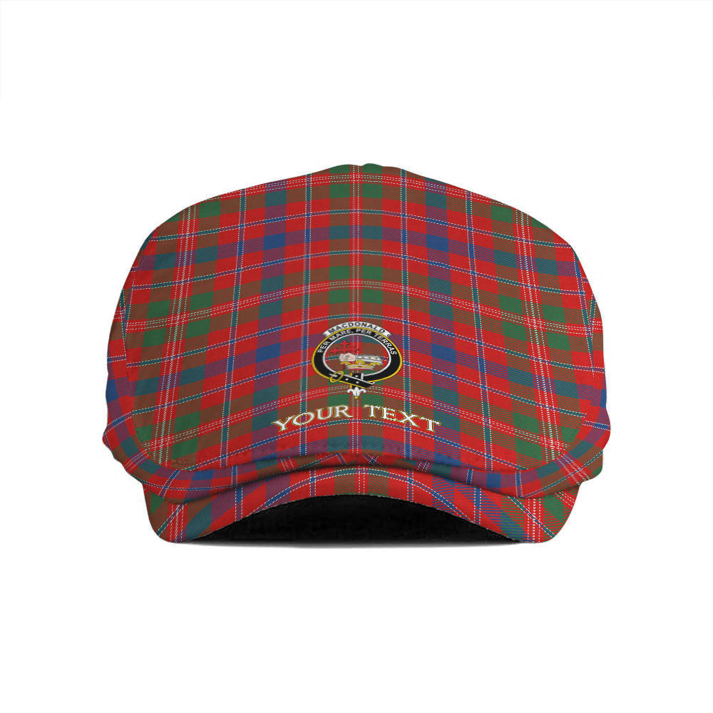 ScotsTee Shop Scottish MacDonald of Glenaladale (Donald of Glenaladale) Modern Clan Crest Tartan Jeff Cap Tartan Flat Cap