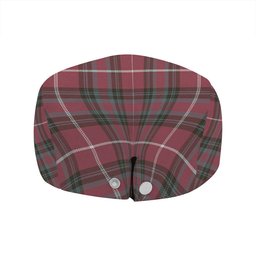 ScotsTee Shop Scottish Hunter of Bute (Hunter Maroon) Weathered Clan Crest Tartan Jeff Cap Tartan Flat Cap