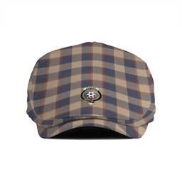 ScotsTee Shop Scottish Jardine of Castlemilk Weathered Clan Crest Tartan Jeff Cap Tartan Flat Cap