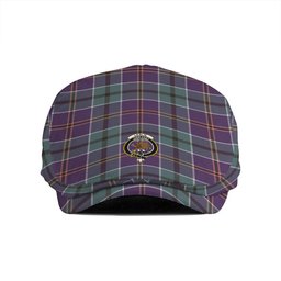 ScotsTee Shop Scottish Leslie of the Hebrides Weathered Clan Crest Tartan Jeff Cap Tartan Flat Cap