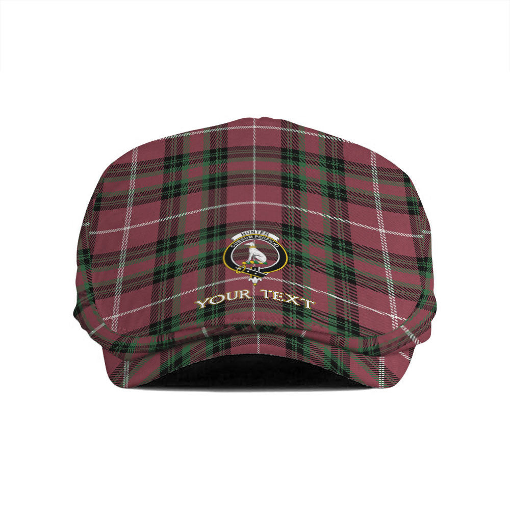 ScotsTee Shop Scottish Hunter of Bute (Hunter Maroon) Ancient Clan Crest Tartan Jeff Cap Tartan Flat Cap