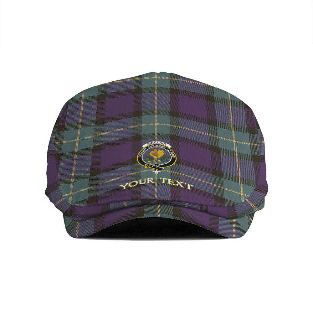 ScotsTee Shop Scottish Sinclair of Ulster Weathered Clan Crest Tartan Jeff Cap Tartan Flat Cap