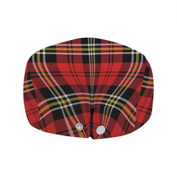ScotsTee Shop Scottish MacPherson of Cluny Red Modern Clan Crest Tartan Jeff Cap Tartan Flat Cap