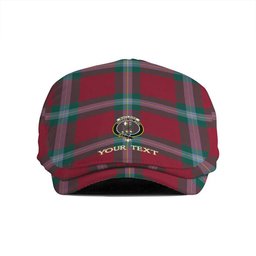 ScotsTee Shop Scottish MacLaine of LochBuie (Cockburn) (MacLaine of LochBuie) Modern Clan Crest Tartan Jeff Cap Tartan Flat Cap