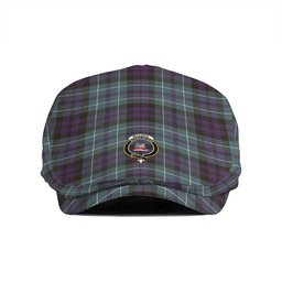 ScotsTee Shop Scottish MacNeil of Colonsay (MacNeil of Barra of Colonsay) Weathered Clan Crest Tartan Jeff Cap Tartan Flat Cap
