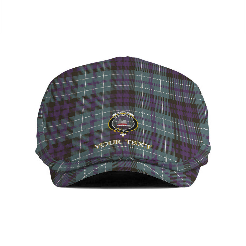 ScotsTee Shop Scottish MacNeil of Colonsay (MacNeil of Barra of Colonsay) Weathered Clan Crest Tartan Jeff Cap Tartan Flat Cap