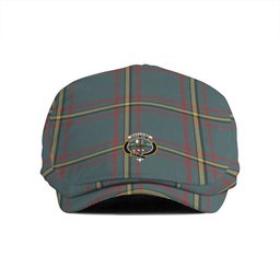 ScotsTee Shop Scottish MacLaine of LochBuie Hunting (MacLaine) Weathered Clan Crest Tartan Jeff Cap Tartan Flat Cap