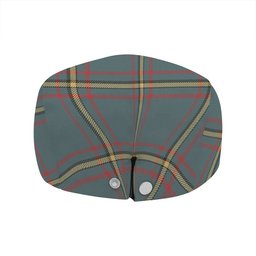 ScotsTee Shop Scottish MacLaine of LochBuie Hunting (MacLaine) Weathered Clan Crest Tartan Jeff Cap Tartan Flat Cap