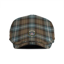 ScotsTee Shop Scottish MacNeil of Barra (MacNeil MacNeill) Weathered Clan Crest Tartan Jeff Cap Tartan Flat Cap