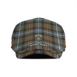 ScotsTee Shop Scottish MacNeil of Barra (MacNeil MacNeill) Weathered Clan Crest Tartan Jeff Cap Tartan Flat Cap