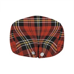 ScotsTee Shop Scottish MacPherson of Cluny Red Ancient Clan Crest Tartan Jeff Cap Tartan Flat Cap