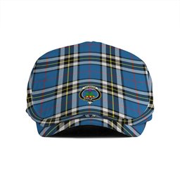 ScotsTee Shop Scottish Thomson Blue (MacThomas Blue Thompson Dress) Modern Clan Crest Tartan Jeff Cap Tartan Flat Cap