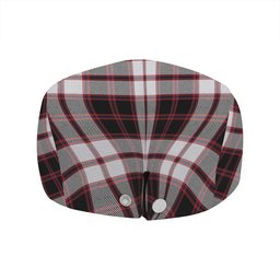 ScotsTee Shop Scottish MacPherson of Pitmain Modern Clan Crest Tartan Jeff Cap Tartan Flat Cap