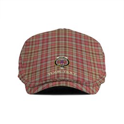 ScotsTee Shop Scottish Ogilvie of Airlie Weathered Clan Crest Tartan Jeff Cap Tartan Flat Cap