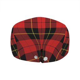 ScotsTee Shop Scottish Wallace (Wallas) Modern Clan Crest Tartan Jeff Cap Tartan Flat Cap