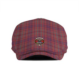 ScotsTee Shop Scottish MacLeod of Tullibardine (Red MacLeod) Weathered Clan Crest Tartan Jeff Cap Tartan Flat Cap