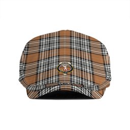 ScotsTee Shop Scottish Napier Rose Modern Clan Crest Tartan Jeff Cap Tartan Flat Cap